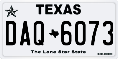 TX license plate DAQ6073