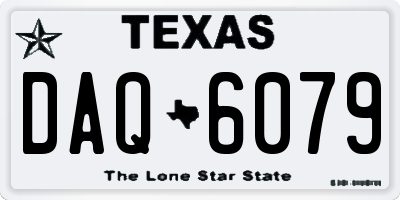 TX license plate DAQ6079