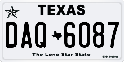 TX license plate DAQ6087
