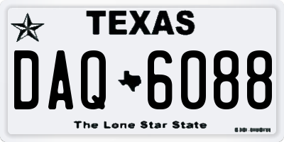 TX license plate DAQ6088