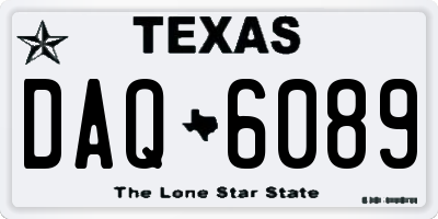 TX license plate DAQ6089
