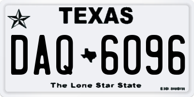 TX license plate DAQ6096