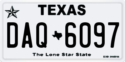 TX license plate DAQ6097