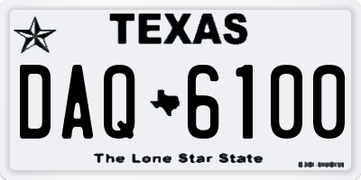 TX license plate DAQ6100