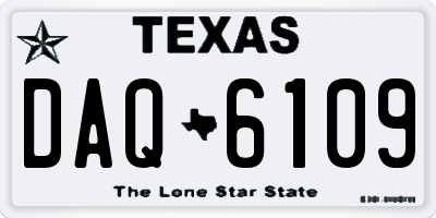 TX license plate DAQ6109