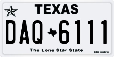 TX license plate DAQ6111