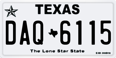 TX license plate DAQ6115