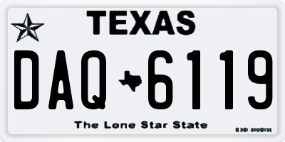 TX license plate DAQ6119