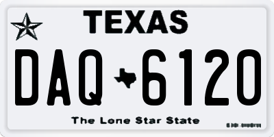 TX license plate DAQ6120
