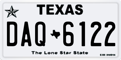 TX license plate DAQ6122