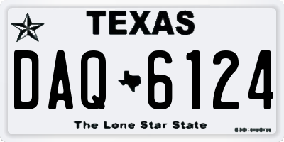 TX license plate DAQ6124