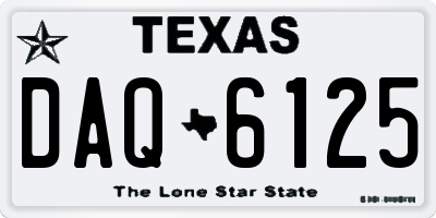 TX license plate DAQ6125