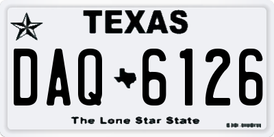 TX license plate DAQ6126