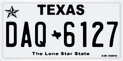 TX license plate DAQ6127