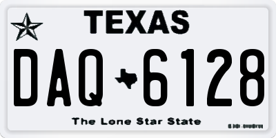 TX license plate DAQ6128
