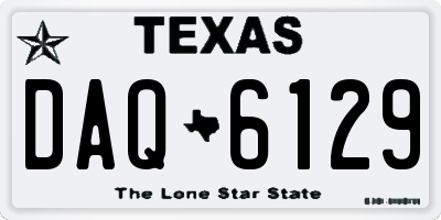 TX license plate DAQ6129