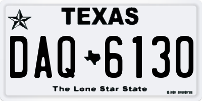 TX license plate DAQ6130