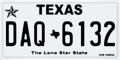 TX license plate DAQ6132