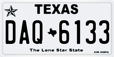 TX license plate DAQ6133