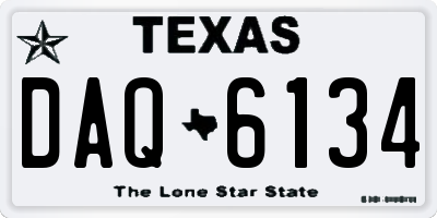 TX license plate DAQ6134