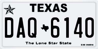 TX license plate DAQ6140