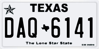TX license plate DAQ6141