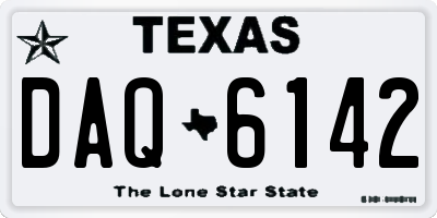 TX license plate DAQ6142