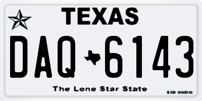 TX license plate DAQ6143