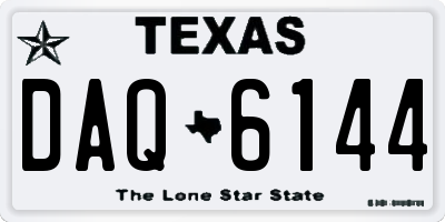 TX license plate DAQ6144