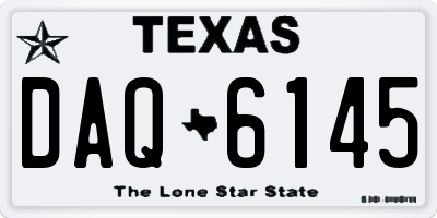 TX license plate DAQ6145