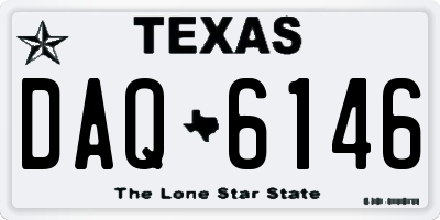 TX license plate DAQ6146