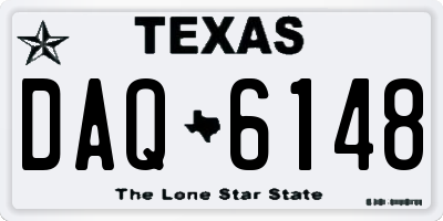 TX license plate DAQ6148
