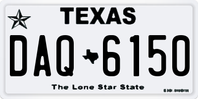 TX license plate DAQ6150