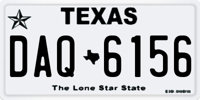 TX license plate DAQ6156