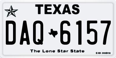 TX license plate DAQ6157