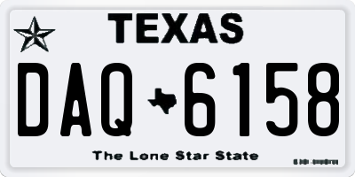 TX license plate DAQ6158