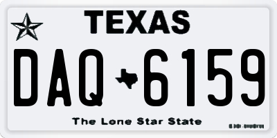 TX license plate DAQ6159