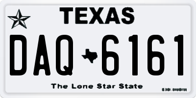 TX license plate DAQ6161