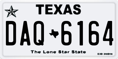 TX license plate DAQ6164