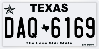 TX license plate DAQ6169