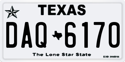 TX license plate DAQ6170
