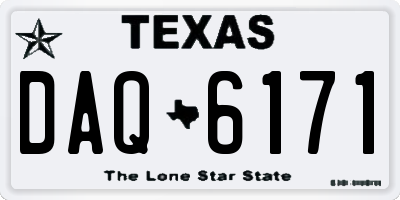 TX license plate DAQ6171