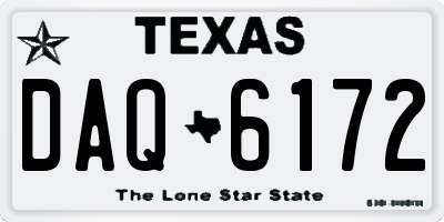 TX license plate DAQ6172