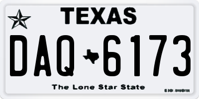 TX license plate DAQ6173