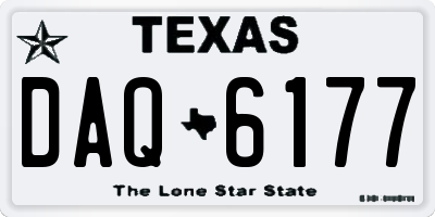 TX license plate DAQ6177