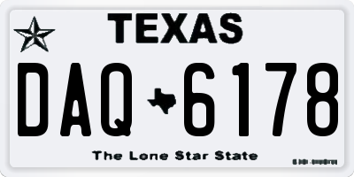 TX license plate DAQ6178