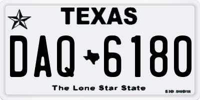 TX license plate DAQ6180