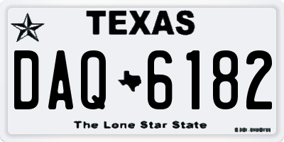 TX license plate DAQ6182