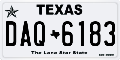 TX license plate DAQ6183