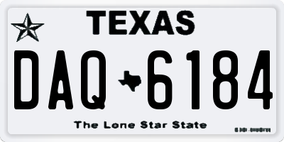 TX license plate DAQ6184
